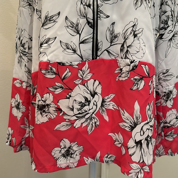 Alfani Blouse, XS, White/Pink/Black - Picture 6 of 12